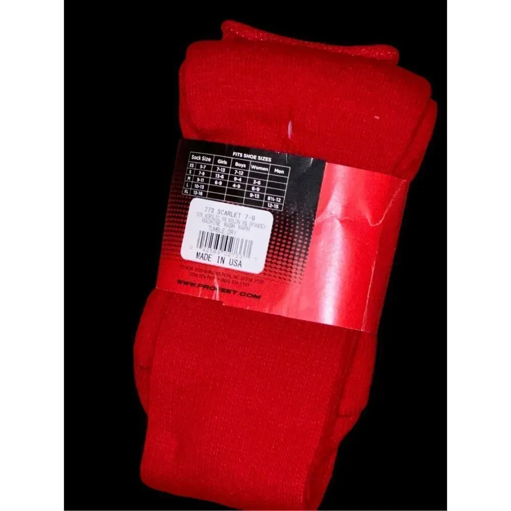 NEW WITH TAGS PRO FEET women toe socks size Small 7-9 RED MADE IN USA SPORTS SOC